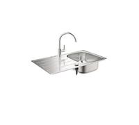 Evier Encastrable Grohe Bau Avec Robinet 860x500mm Stainless Steel