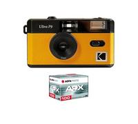 Pack F9 Argentique + Pellicule 100 ASA - Appareil Photo Kodak Rechargeable 35mm Jaune, Objectif Grand Angle Fixe, Viseur optique , Flash Integre +
