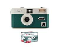 Kodak Pack F9 Argentique + Pellicule 100 ASA - Appareil Photo Rechargeable 35mm Vert, Objectif Grand Angle Fixe, Viseur Optique, Flash Intégré + Pellicule APX 100, 36 Poses