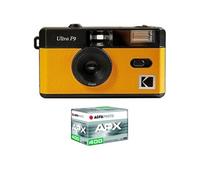 Pack F9 Argentique + Pellicule 400 ASA - Appareil Photo Kodak Rechargeable 35mm Jaune, Objectif Grand Angle Fixe, Viseur optique , Flash Integre +
