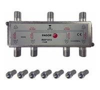 pack fagor répartiteur antenne tv ou sat 1 entrée 6 sorties 52300mhz 7 fiches f 7mm hau
