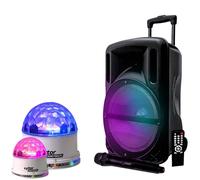 PACK FIESTA 2 JEUX Enceinte MyDj DJOON 500W à LED RVB + 2 Boules WH SunMagic