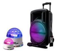 PACK FIESTA 2 JEUX Enceinte MyDj DJOON 500W à LED RVB + 2 Boules WH SunMagic G