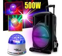 PACK FIESTA Enceinte MyDj DJOON 500W à LED RVB + Boule WH SunMagic G