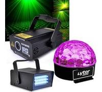PACK FIESTA SIXMAGIC + LEDSTROBE + Laser Rouge/Vert