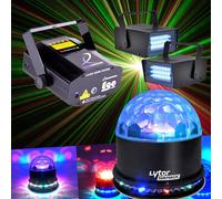 PACK FIESTA SUNMAGIC + 2 LEDSTROBE + Laser EGO Rouge/Vert