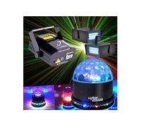 PACK FIESTA SUNMAGIC + 2 LEDSTROBE + Laser EGO Rouge/Vert