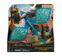 Dreamworks Dragons - How to Train Your Dragon - Pack Dragon + Viking Astrid & Tempête - Figurine Tempête Articulée 25 Cm Et Son Dresseur Viking 10 Cm - Mouvements Réalistes - Jouet Enfant 4 Ans Et +