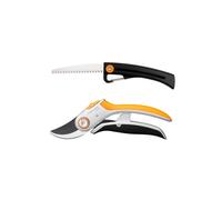 Pack FISKARS Sécateur à lame franche - Power Lever - P751 - 24mm - Scie de jard