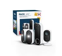 Pack Fnac 2 Caméras de surveillance Arlo Essential extérieure Blanc + 1 Caméra de surveillance Essential intérieure Blanc + 1 Sonnette vidéo sans Fil HD Blanc