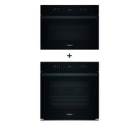 Pack Four encastrable - Pyrolyse + Hydrolyse - WHIRLPOOL - Noir - 73L + Micro-ondes combiné encastrable - WHIRLPOOL - Noir - 52L