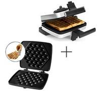pack frifri gauffrier croque monsieur gris système rotatif plaques en fonte pour bubble Gris G