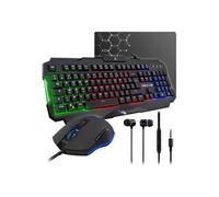 Pack Gamer 3 en 1 The GLab COMBO HELIUM Souris Filaire Clavier Filaire Tapis de Souri