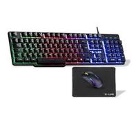 The G-Lab Pack gaming filaire Combo Chromium EX Clavier AZERTY RGB Souris 3600 DPI Tapis noir
