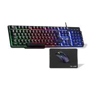 The G-Lab Pack gaming filaire Combo Chromium EX Clavier AZERTY RGB Souris 3600 DPI Tapis noir