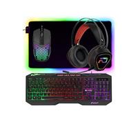 Pack Gamer 4 en 1 FURY HELLFIRE Clavier, Souris, Tapis, Casque Retro-éclairage RGB