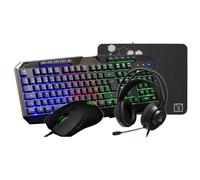 The G-Lab - Combo Natrium - Pack Clavier Souris Gamer 4 en 1 - Clavier Gamer AZERTY USB, RGB, 19 Touches Antighosting, Souris Gamer 6400 Dpi, Casque Gaming & Tapis de Souris - PC/PS4/PS5/XBOX