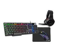 THE G-LAB - Combo Sulfur - Pack Gaming 4 en 1 - Clavier Souris Gamer RGB, Souris Gamer 3200 DPI, Casque Gaming RGB, Tapis Antidérapant-Setup Gaming Complet (Nouvelle Version)