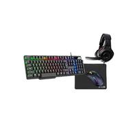 Pack Gamer 4 en 1 The GLab COMBO SULFUR Souris Sans Fil Clavier Filaire Casque Sans F
