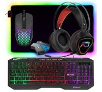 pack gamer 5 en 1 fury hellfire clavier, souris, tapis, casque et convertisseur switch ps4 xb1