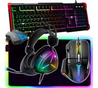 Pack Gamer 5 en 1 GTA 240 Clavier Souris Casque Tapis et Convertisseur
