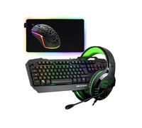 pack gamer cheater evo clavier souris tapis xl casque pro-h3 vert