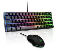 The G-Lab - Pack Combo Hydrogen Clavier 60% AZERTY RGB + Souris 6 boutons 7200 DPI - Noir