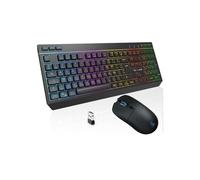 Pack gamer sans fil THE G-LAB COMBO TUNGSTEN EX Clavier compact AZERTY + Souris 3200 DPI Noir