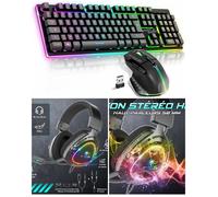 Pack Gamer - Spirit of Gamer - RGB PRO - Sans fil - Souris et Clavier - Couleur Noir + Casque Gamer H40 Multi plateformes