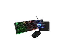 The G-Lab Pack gaming COMBO NEON 4-en-1 Clavier membrane Full Size, Souris 3600 DPI, Tapis, Casque