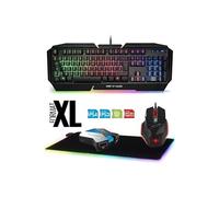 pack gaming clavier souris convertisseur tapis led pour switch, xb1, ps4, pc -
