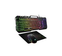 Pack gaming clavier, souris et tapis pro-mk5 rétro éclairé rgb - souris 7 boutons 6200 dpi - clavier semi-méca