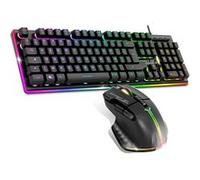 Spirit of Gamer, Pack Clavier Souris Filaire Gamer RGB, Structure Aluminium, Layout AZERTY FR Rétroéclairé, Gaming Keyboard Semi Mécanique, Wired Mouse 4800 DPI