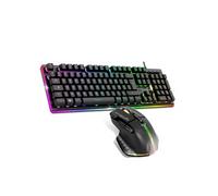 Spirit of Gamer, Pack Clavier Souris Filaire Gamer RGB, Structure Aluminium, Layout AZERTY FR Rétroéclairé, Gaming Keyboard Semi Mécanique, Wired Mouse 4800 DPI