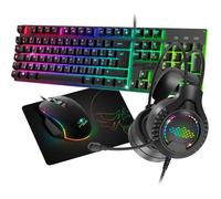 Pack gaming filaire RGB - Clavier semi-mécanique AZERTY FR - 6 touches anti-ghosting