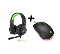 Pack Gaming HP - Casque de jeu 400 et Souris de jeu 200 - Noir et vert