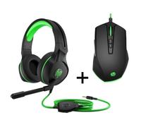 Pack Gaming HP - Casque de jeu 400 et Souris de jeu 200 - Noir et vert