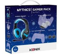 Pack Gaming Mythics PS4 Konix Casque + Station double de charge + Câble USB + Protection en silicone G