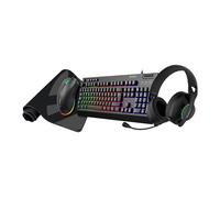 Pack Gaming Nova 4 en 1 Espagnol - Clavier RGB 105 Touches - Souris RGB 6 Boutons jusqu'à 7200 dpi - Casque d'éclairage RVB et Tapis XL