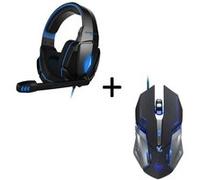 Pack Gaming pour PC ACER (Souris Metal Gamer 6 Boutons + Casque Gamer avec Micro et Telecommande)