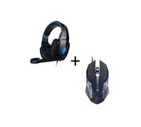 Pack Gaming pour PC MSI (Souris Metal Gamer 6 Boutons + Casque Gamer avec Micro et Telecommande)
