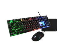 The G-Lab Pack gaming COMBO NEON 4-en-1 Clavier membrane Full Size, Souris 3600 DPI, Tapis, Casque