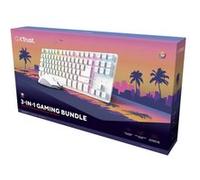 Pack Gaming Trust GXT 882 Clavier sans fil Azerty TKL Blanc + Souris sans fil Blanc + Tapis de souris XXL