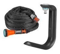 Pack GARDENA Kit tuyau d'arrosage textile Liano 10 m - Support tuyau TapFix - 18596-20 G