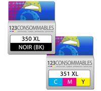 Pack compatible avec HP 350XL 351XL noir et couleur