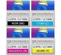Pack générique LC970/LC1000, 4 cartouches Pack G