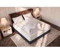 Royal Palace Bedding Pack Matelas Ressorts ensachés sommier KIT Noir + mémoire de Forme Maxi épaisseur George V 140x200cm + 2 oreillers + 1 Couette 2 | Epaisseur : 28 cm | Confort : Equilibré
