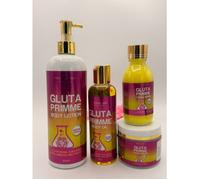 Pack Gluta Primme Precious Skin - Lotion + Huile + Crème + Sérum Visage pour Teint Clair et Uni