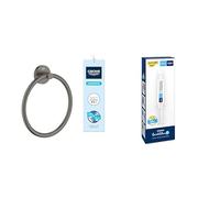 Pack GROHE Anneau Porte-Peignoire Anthracite Brossé Hard Graphite avec Colle QuickFix A1, Installation Facile, Temps de durcissement 24 Heures, 41174AL0 + 41127000
