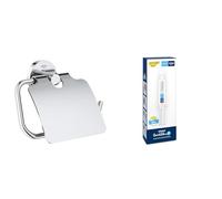 Pack GROHE Start Porte-Papier Toilette avec Couvercle Chrome avec Colle QuickFix A1, Installation facile, temps de durcissement 24 heures, 41179000 + 41127000